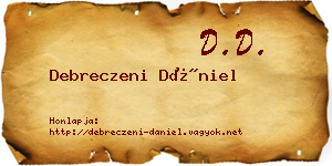 Debreczeni Dániel névjegykártya